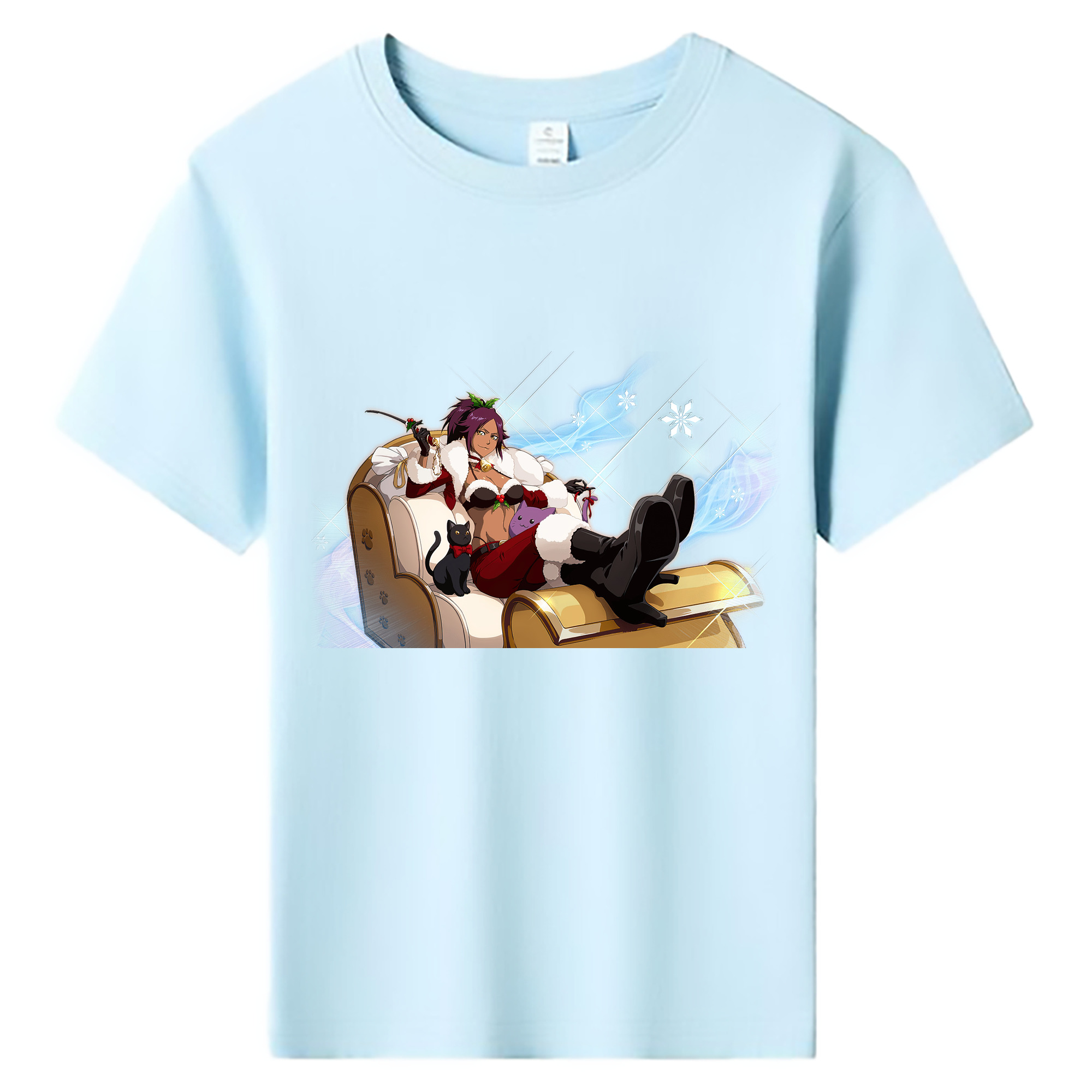 （画像用） ブリーチ 四楓院 夜一（しほういん よるいち） BLEACH Shihouin Yoruichi 綿100％キッズTシャツ（フロントプリント）